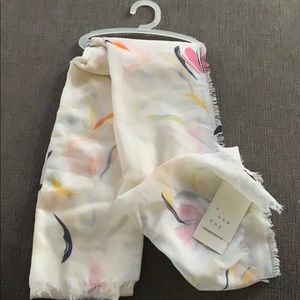 Shear floral patterned shawl